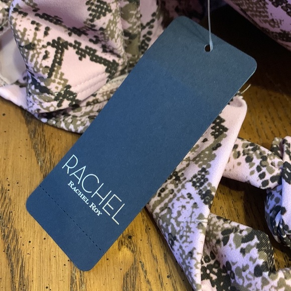 NWT Racheal Racheal Roy Python Pink‎ Printed Underwire Bikini Top Size Medium - Picture 6 of 9